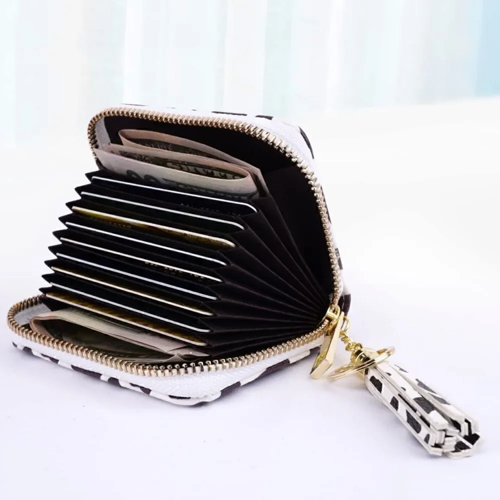 Cow Print Leather Compact Wallet - Picture 3 of 5